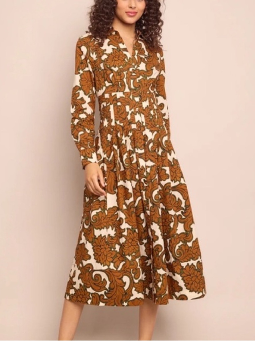 Cara Cara Cameron Dress Color: Mystic Flora Olive *NEW*